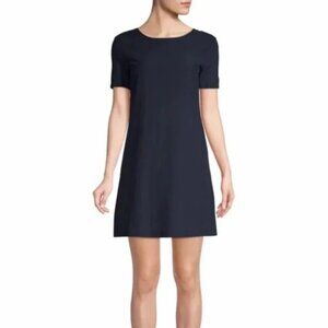 NWT THEORY "Button Back V Dress" Navy Airy Cotton $285